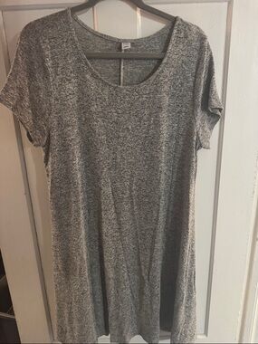Old Navy Heather Gray Short Sleeve Scoop Neck Mini Dress